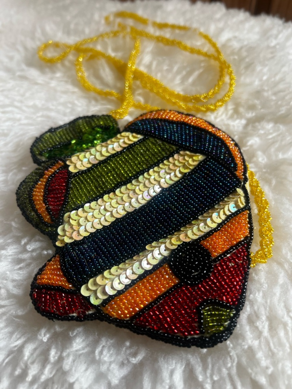 Beaded & sequin Colorblock Sequin fish mini Crossbody